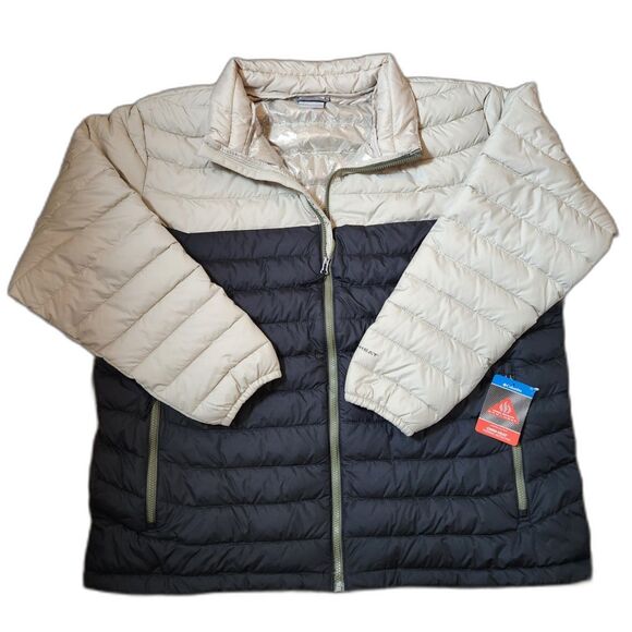 Columbia Powder Lite Omni-Heat Jacket men's 2X – Dark Stone/Shark, NWT - Picture 1 of 10